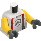 LEGO hvid Kvinde Brandmand med hvid Skjorte Minifig Torso (973 / 76382)