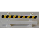 LEGO blanc Clôture 1 x 8 x 2 avec Noir et Jaune danger lines Autocollant (6079)
