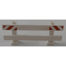 LEGO White Fence 1 x 8 x 2 with Red and White Danger Stripes Sticker (6079)