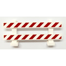 LEGO Wit Schutting 1 x 8 x 2 met Rood Wit Danger Strepen Sticker (6079)