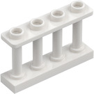 LEGO Vit Staket Spindled 1 x 4 x 2 med 4 övre knoppar (15332)