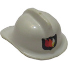 LEGO Bianco Pompiere Casco con tesa con Bianco Casco con logo Casco antincendio (3834)