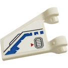 LEGO White Flag 2 x 2 Angled with Broken Stripe, Triangle, Grille (Left) Sticker without Flared Edge (44676)