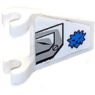 LEGO White Flag 2 x 2 Angled with Ice Lion Face Sticker without Flared Edge (44676)