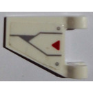 LEGO Weiß Flagge 2 x 2 Angled mit Weiß, grey lines, rot triangle (Links) Aufkleber ohne ausgestellten Rand (44676)