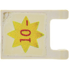 LEGO White Flag 2 x 2 with 10 & 20 Sticker without Flared Edge (2335)