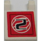 LEGO White Flag 2 x 2 with "2" Sticker without Flared Edge (2335)