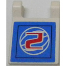LEGO White Flag 2 x 2 with '2' Sticker without Flared Edge (2335)
