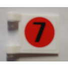 LEGO blanc Drapeau 2 x 2 avec "7" dans Japan Drapeau Stickers sans bord évasé (2335)