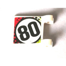 LEGO White Flag 2 x 2 with '80' on both sides Sticker without Flared Edge (2335)