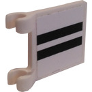 LEGO Wit Vlag 2 x 2 met Zwart Hatch Strepen Sticker zonder uitlopende rand (2335)