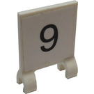 LEGO blanc Drapeau 2 x 2 avec Noir Number 9 Autocollant sans bord évasé (2335)