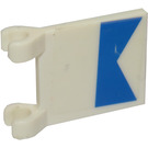 LEGO White Flag 2 x 2 with Blue Triangles Sticker without Flared Edge (2335)