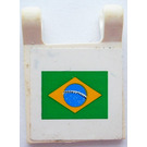 LEGO Weiß Flagge 2 x 2 mit Brazilian Flagge Aufkleber ohne ausgestellten Rand (2335)