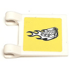 LEGO White Flag 2 x 2 with BSC on Burning Motor both side Sticker without Flared Edge (2335)