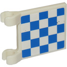 LEGO White Flag 2 x 2 with Checkered Blue and White Sticker without Flared Edge (2335)