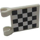LEGO Weiß Flagge 2 x 2 mit Checkered Flagge auf Eins Seite Aufkleber ohne ausgestellten Rand (2335)