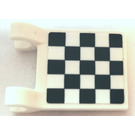 LEGO Weiß Flagge 2 x 2 mit Checkered Flagge Aufkleber ohne ausgestellten Rand (2335)