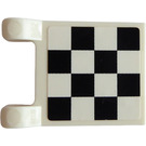 LEGO White Flag 2 x 2 with Checkered on Both Sides Sticker without Flared Edge (2335)