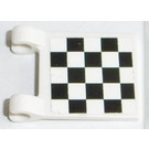 LEGO blanc Drapeau 2 x 2 avec Chequered Drapeau Autocollant sans bord évasé (2335)