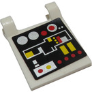 LEGO blanc Drapeau 2 x 2 avec Control Lights et Buttons Autocollant sans bord évasé (2335)