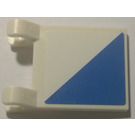 LEGO Wit Vlag 2 x 2 met Diagonal Wit en Blauw Strepen Sticker zonder uitlopende rand (2335)