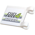 LEGO White Flag 2 x 2 with 'FUEL4' and 'SPEED' Sticker without Flared Edge (2335)