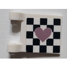 LEGO White Flag 2 x 2 with Heart Sticker without Flared Edge (2335)