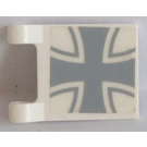 LEGO White Flag 2 x 2 with Iron Cross Sticker without Flared Edge (2335)