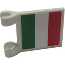 LEGO Weiß Flagge 2 x 2 mit Italian Flagge Aufkleber from Sets 8423 und 8679 ohne ausgestellten Rand (2335)
