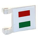 LEGO White Flag 2 x 2 with Italian Flag Sticker without Flared Edge (2335)
