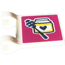 LEGO White Flag 2 x 2 with Jar, Heart Sticker with Flared Edge (80326)