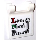 LEGO White Flag 2 x 2 with Little Nero's Pizza Sticker without Flared Edge (2335)