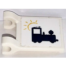 LEGO blanc Drapeau 2 x 2 avec Locomotive et sun Autocollant sans bord évasé (2335)