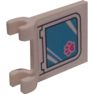 LEGO Wit Vlag 2 x 2 met Mirror met Paw Print Sticker zonder uitlopende rand (2335)