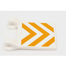 LEGO Wit Vlag 2 x 2 met Oranje en Wit Danger Strepen Sticker zonder uitlopende rand (2335)