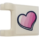 LEGO White Flag 2 x 2 with Pink Heart Sticker without Flared Edge (2335)