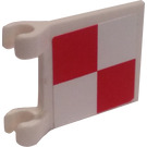 LEGO Weiß Flagge 2 x 2 mit rot und Weiß Checkered Aufkleber ohne ausgestellten Rand (2335)