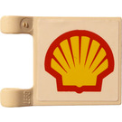 LEGO White Flag 2 x 2 with Shell Logo Stickers without Flared Edge (2335 / 11055)