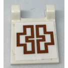LEGO Wit Vlag 2 x 2 met Symbols Sticker zonder uitlopende rand (2335)