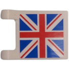 LEGO Weiß Flagge 2 x 2 mit United Kingdom Flagge Aufkleber ohne ausgestellten Rand (2335)