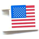 LEGO White Flag 2 x 2 with United States Flag Sticker without Flared Edge (2335)