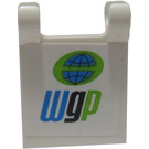 LEGO Weiß Flagge 2 x 2 mit 'wgp' World Grand Prix Logo Aufkleber ohne ausgestellten Rand (2335)