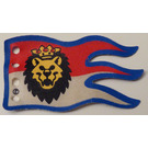 LEGO White Flag 5 x 8 with Blue Border and Royal Knights Lion Head