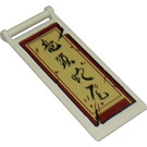 LEGO Wit Vlag 7 x 3 met Staaf Handvat met Oriental Characters Sticker (30292)