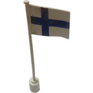 LEGO Weiß Flagge auf Flagpole mit Finland mit Unterlippe (777)