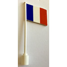 LEGO White Flag on Flagpole with France without Bottom Lip (776)