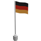 LEGO White Flag on Flagpole with Germany with Bottom Lip (777)