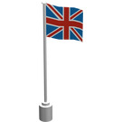 LEGO White Flag on Flagpole with Great Britain without Bottom Lip (776)