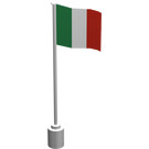 LEGO blanc Drapeau sur Flagpole avec Italy sans lèvre inférieure (776)